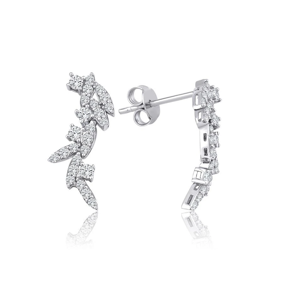 Altın Yaprak Detaylı Küpe - 1