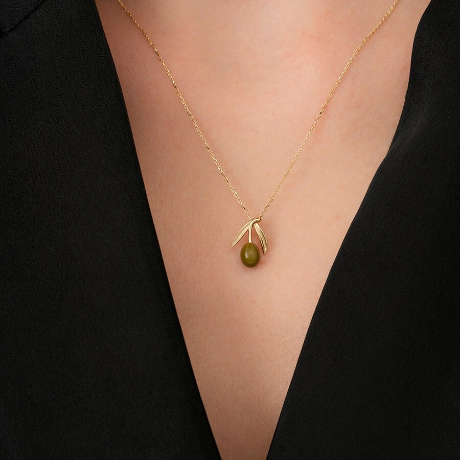 Altın Zeytin Dalı Kolye - 3