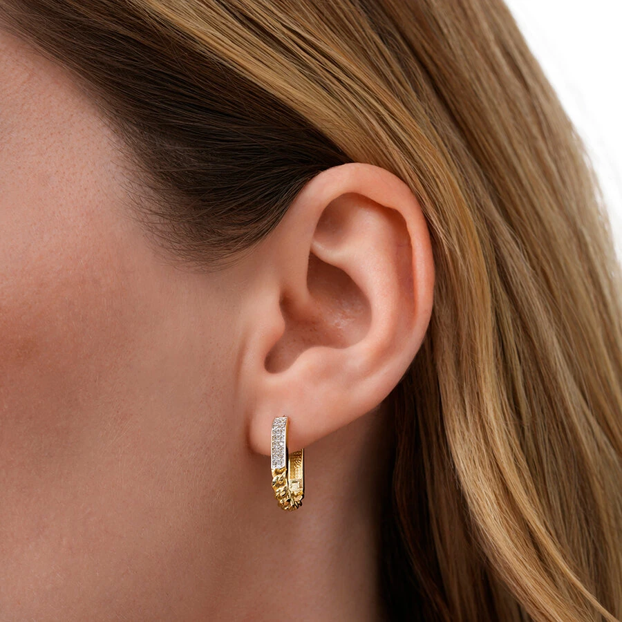 Altın Zincir Detaylı Trend Küpe - 3