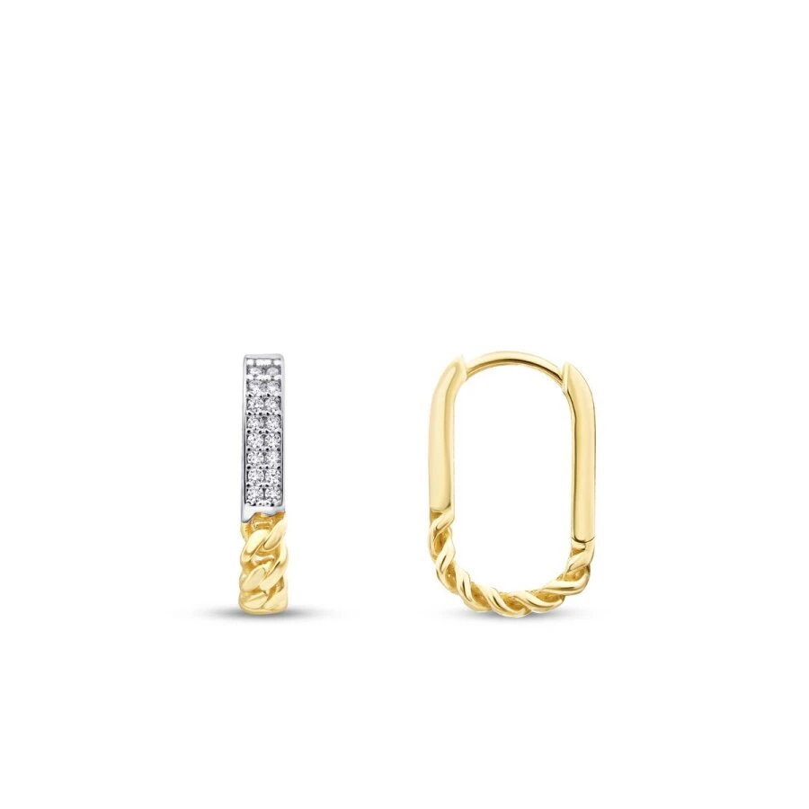 Altın Zincir Detaylı Trend Küpe - 1